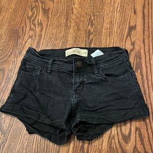 Black low rise jean shorts